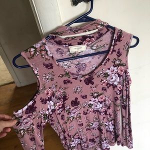 Cold shoulder floral top